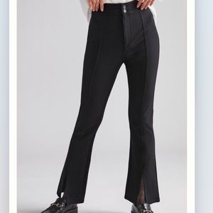 Maeve Slit-Front Flared Ponte Pants - Black - Size 8